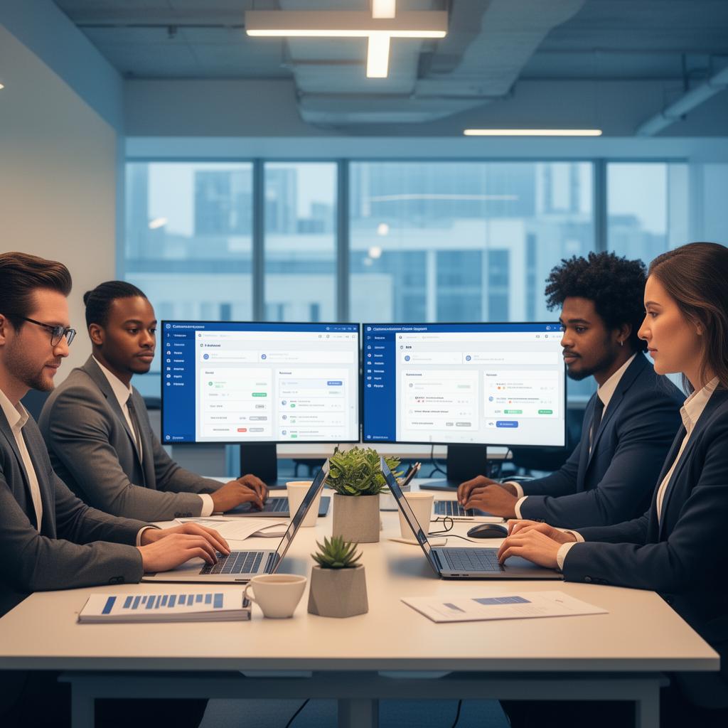 Team collaborating on customer service workflows